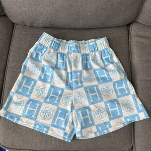 Bravest Studios Hermes White Blue Shorts With Strings Size Medium 5 Inch Inseam